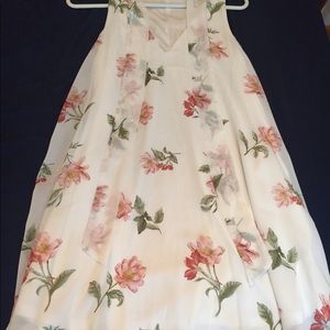 Short White floral summer dress.